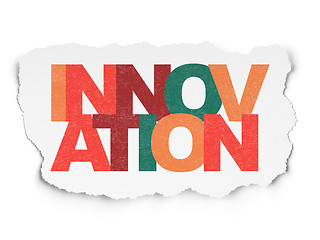 Image showing Business concept: Innovation on Torn Paper background