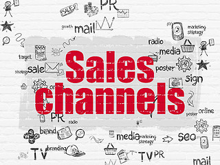 Image showing Advertising concept: Sales Channels on wall background
