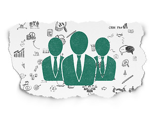 Image showing Business concept: Business People on Torn Paper background