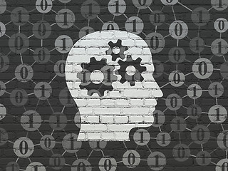 Image showing Business concept: Head With Gears on wall background