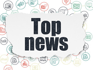 Image showing News concept: Top News on Torn Paper background