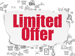 Image showing Business concept: Limited Offer on Torn Paper background