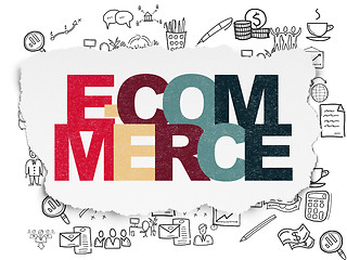 Image showing Finance concept: E-commerce on Torn Paper background