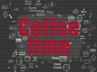 Image showing Time concept: Coffee Time on wall background