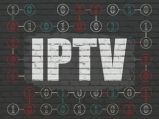 Image showing Web design concept: IPTV on wall background