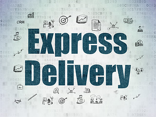 Image showing Finance concept: Express Delivery on Digital Paper background