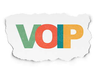 Image showing Web development concept: VOIP on Torn Paper background
