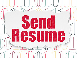 Image showing Finance concept: Send Resume on Torn Paper background