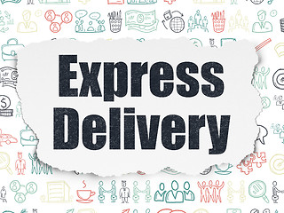 Image showing Finance concept: Express Delivery on Torn Paper background