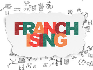 Image showing Business concept: Franchising on Torn Paper background