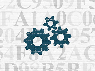 Image showing Web development concept: Gears on wall background