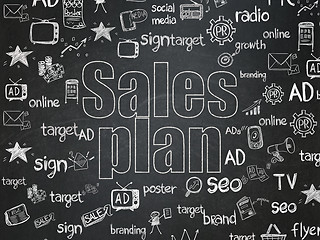 Image showing Marketing concept: Sales Plan on School Board background