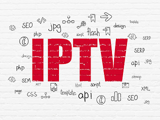 Image showing Web development concept: IPTV on wall background