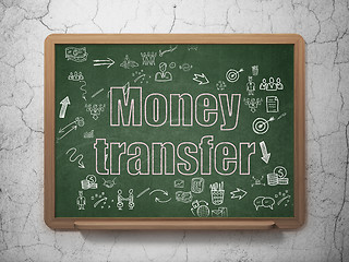 Image showing Finance concept: Money Transfer on School Board background