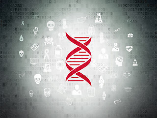 Image showing Healthcare concept: DNA on Digital Paper background