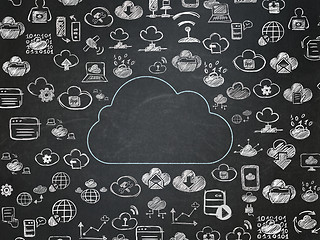 Image showing Cloud technology concept: Cloud on School Board background