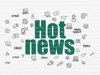 Image showing News concept: Hot News on wall background