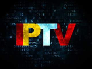 Image showing Web design concept: IPTV on Digital background