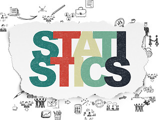 Image showing Business concept: Statistics on Torn Paper background