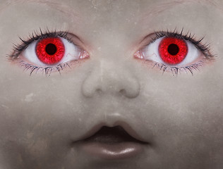 Image showing Scary doll face 