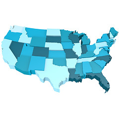 Image showing Blue USA map
