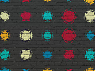 Image showing Travel concept: Sun icons on wall background