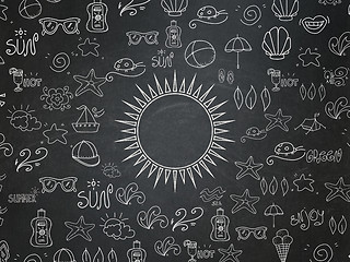 Image showing Vacation concept: Sun on School Board background