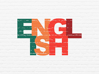 Image showing Learning concept: English on wall background