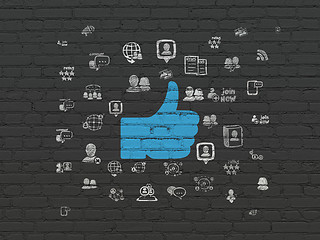 Image showing Social media concept: Thumb Up on wall background