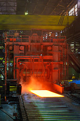 Image showing cooling hot steel on conveyor