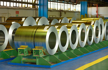 Image showing Coiled steel sheets