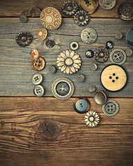 Image showing Several vintage buttons