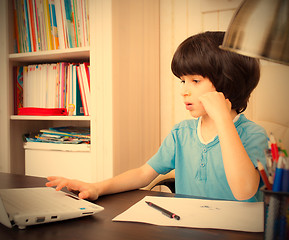 Image showing child doing homework