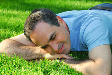 Image showing Man on grass