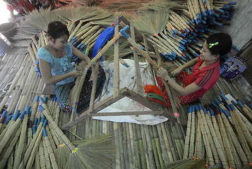 Image showing ASIA MYANMAR MYEIK BRUSH PRODUCTION