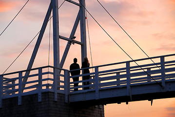 Image showing Couple watching sunset