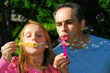 Image showing Family summer bubbles