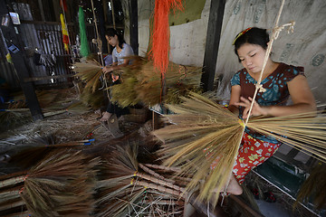 Image showing ASIA MYANMAR MYEIK BRUSH PRODUCTION