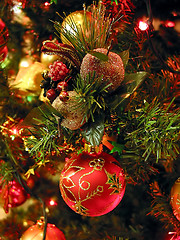 Image showing Christmas tree ornaments