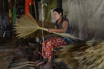 Image showing ASIA MYANMAR MYEIK BRUSH PRODUCTION