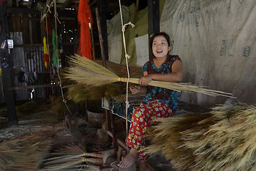 Image showing ASIA MYANMAR MYEIK BRUSH PRODUCTION