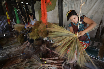 Image showing ASIA MYANMAR MYEIK BRUSH PRODUCTION