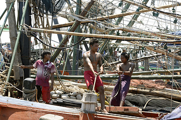 Image showing ASIA MYANMAR MYEIK JETTY HARBOUR