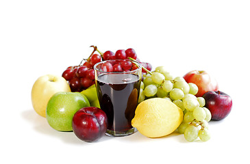 Image showing Assorted fruits on white