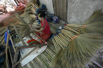 Image showing ASIA MYANMAR MYEIK BRUSH PRODUCTION