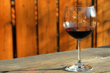 Image showing Glass of red wine