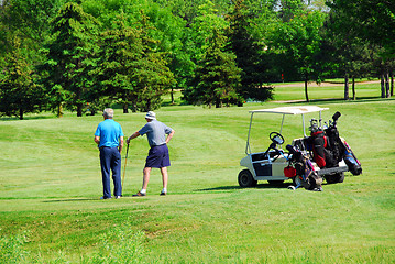 Image showing Seniors golfing