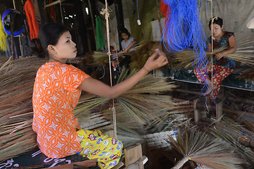 Image showing ASIA MYANMAR MYEIK BRUSH PRODUCTION