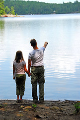 Image showing Father daughter lake