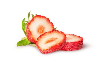 Image showing Juicy ripe strawberries sliced